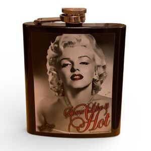 Marilyn Monroe Vintage Black Stainless Steel Flask “Some Like it Hot” Barware